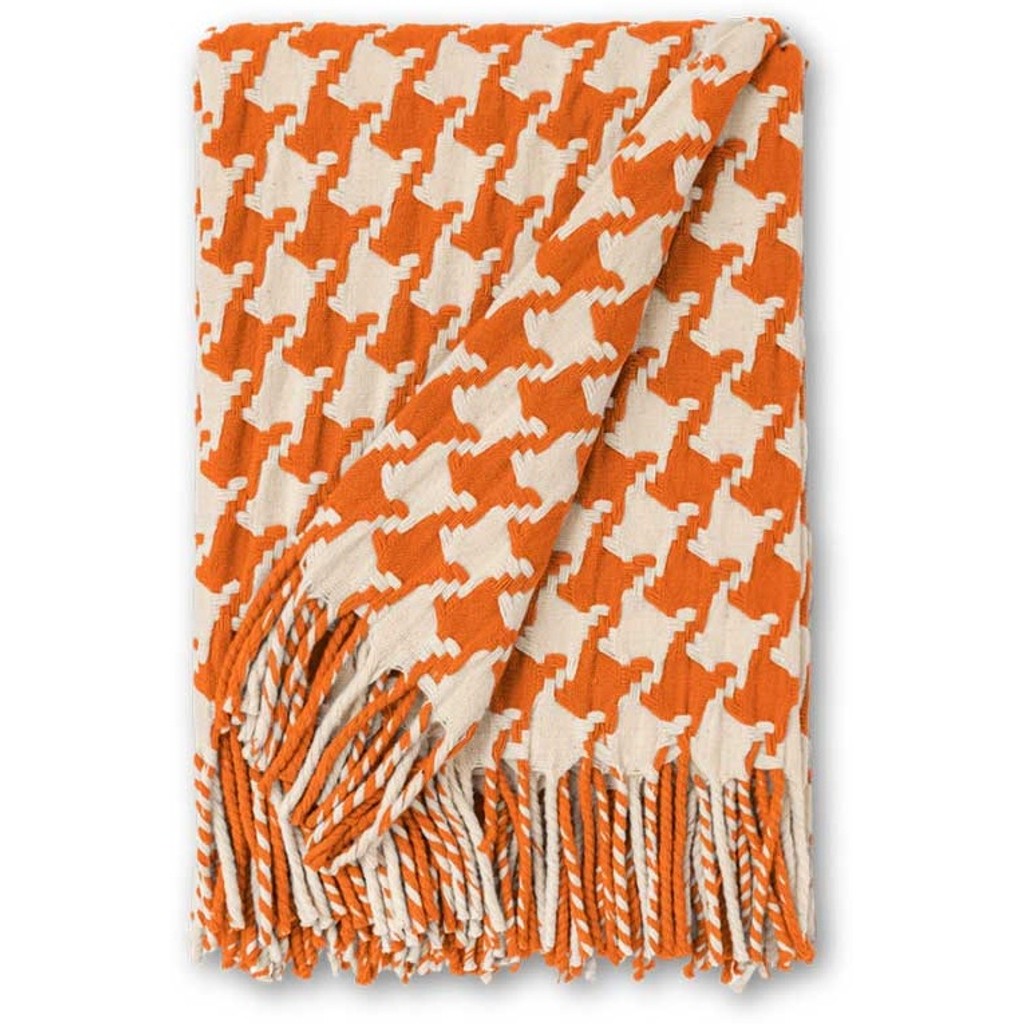 Burel Factory represented by 55° North Blanket, Pied de Coq Blanket Pearl and Orange 40/8