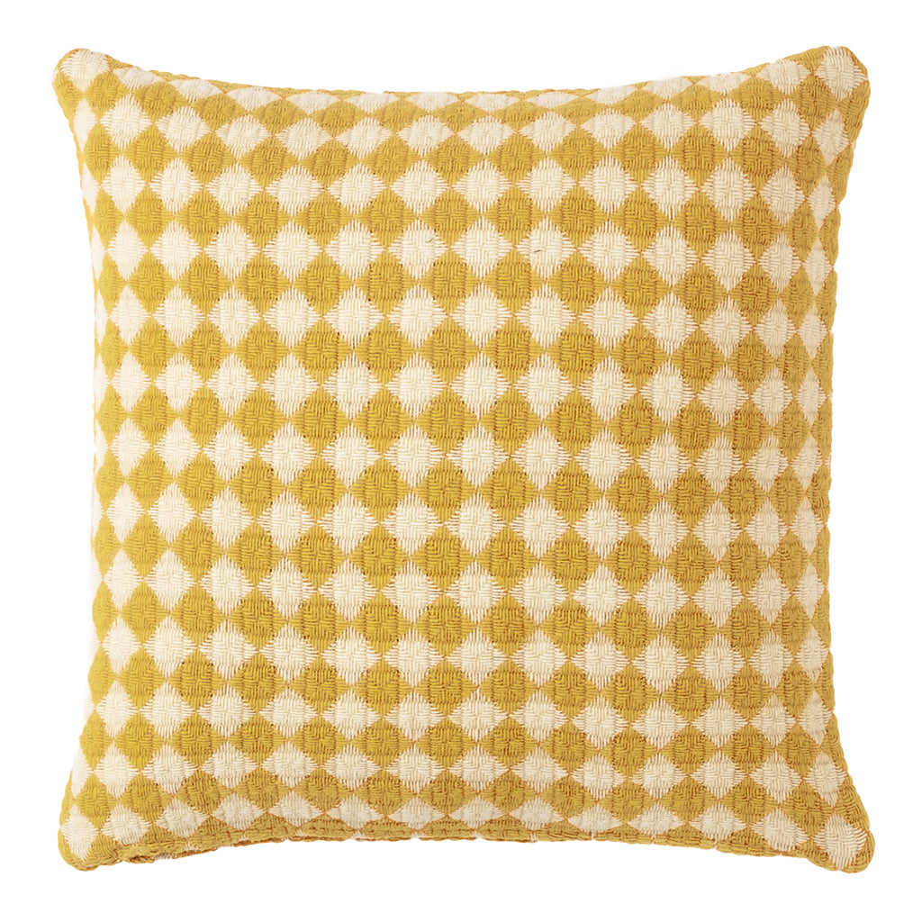 Burel Factory represented by 55° North Cushion, Azulejo Cushion Cover Mustard Yellow and Pearl 79/39