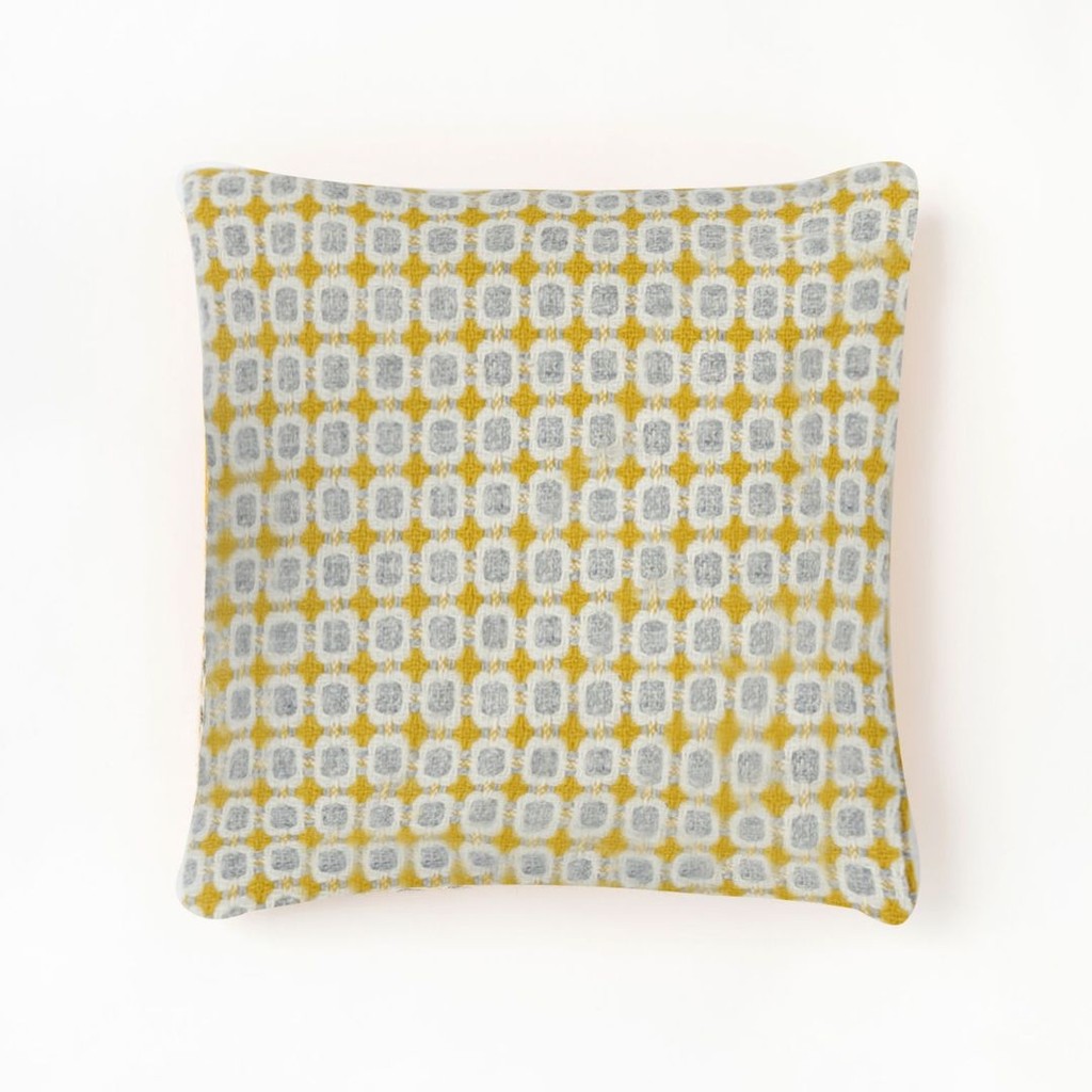 Burel Factory represented by 55° North Cushion, Vintage Cushion Cover Light Grey and Mustard 23/39