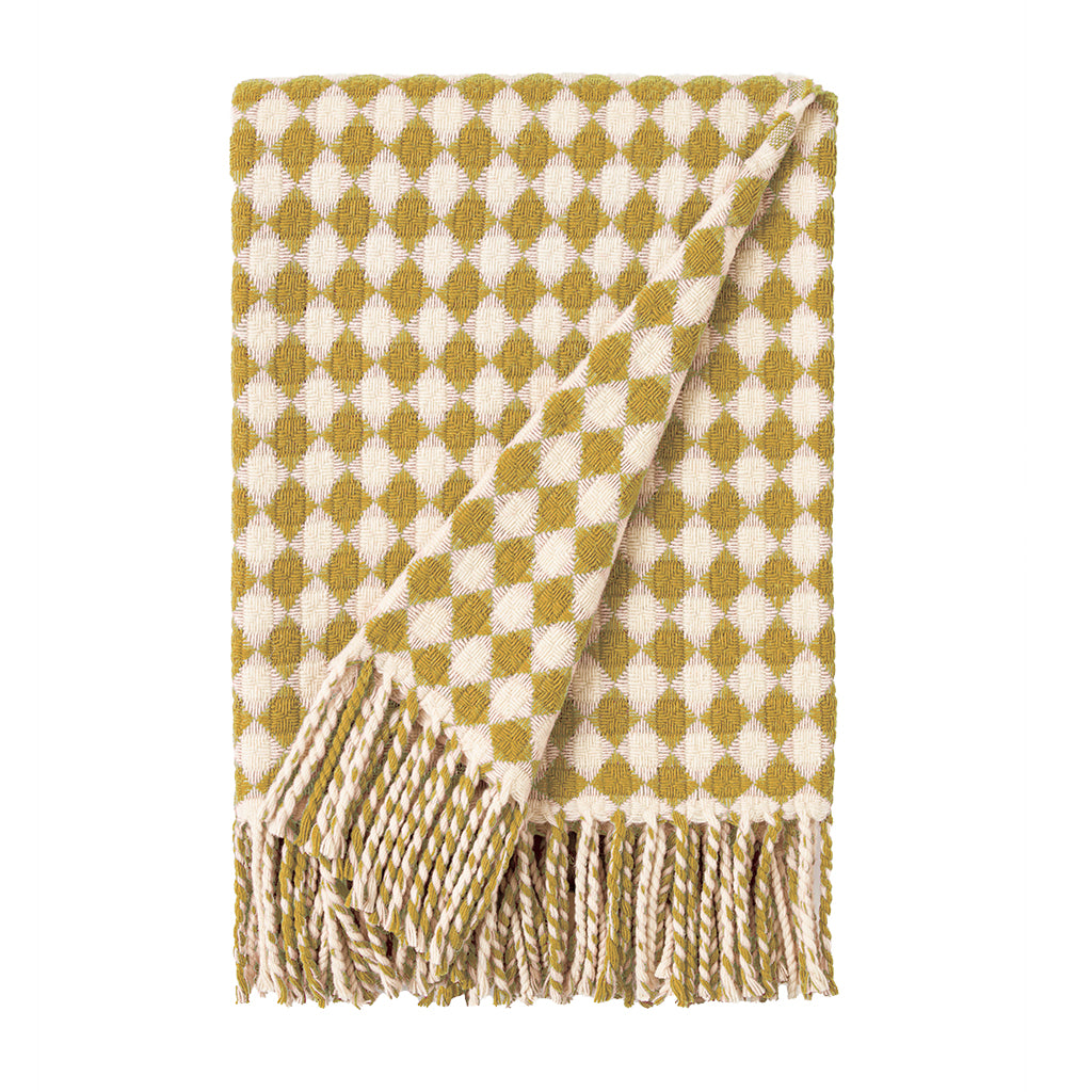 Burel Factory represented by 55° North Blanket, Azulejo Blanket Mustard Yellow and Pearl 79/39
