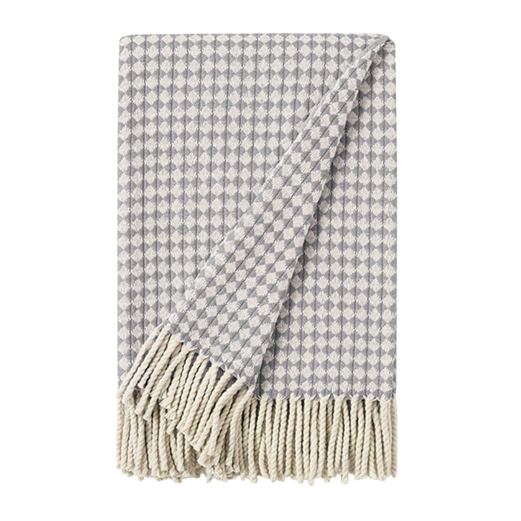 Burel Factory represented by 55° North Blanket, Azulejo mini Blanket Light Grey and Pearl 1/6