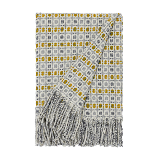 Burel Factory represented by 55° North Blanket, Vintage Blanket Yellow, Light Grey and Melange Grey 12/7