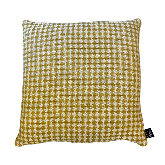 Burel Factory represented by 55° North Cushion, Azulejo mini Cushion Cover Mustard Yellow and Pearl 1/39