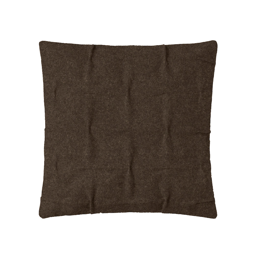 Burel Factory represented by 55° North Cushion, Cross Draped Cushion Cover Brown