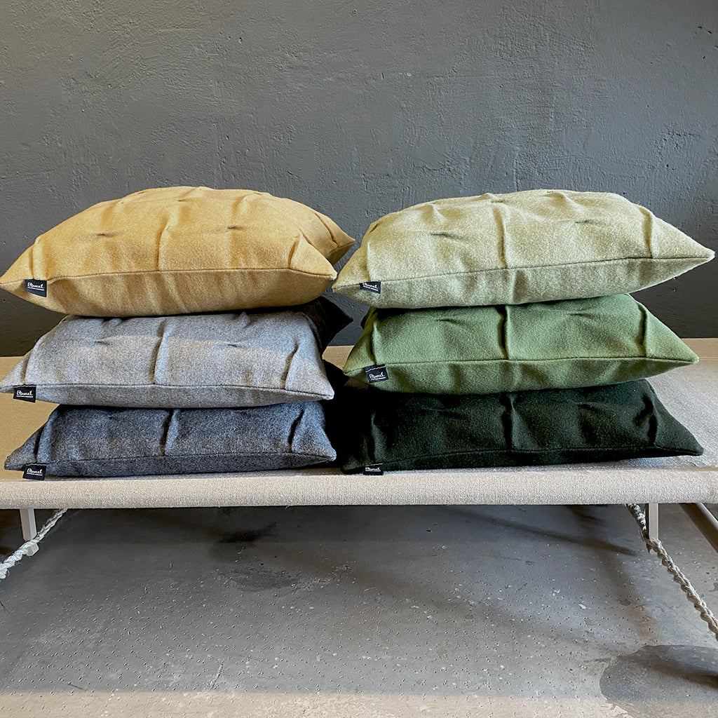 Burel Factory represented by 55° North Cushion, Cross Draped Cushion Cover Grey 431C