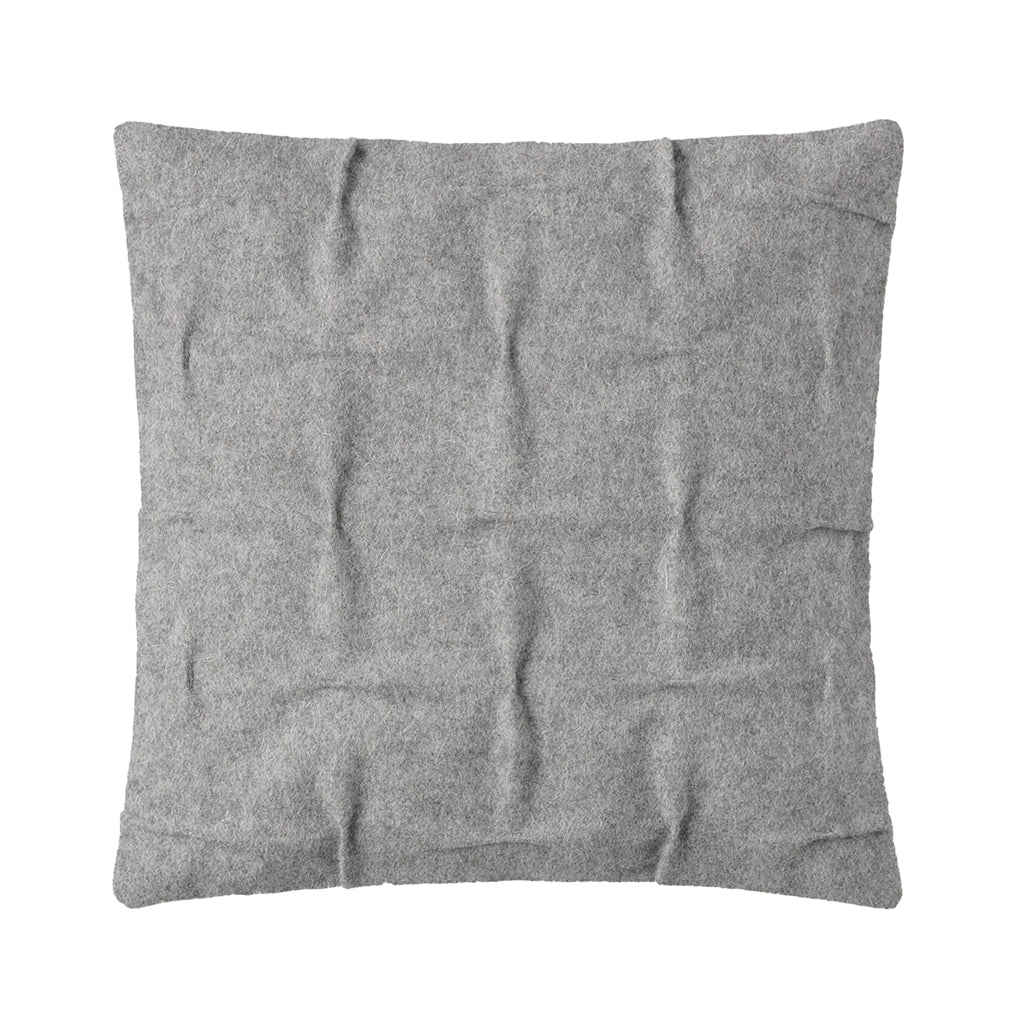Burel Factory represented by 55° North Cushion, Cross Draped Cushion Cover Middle Grey 1/5