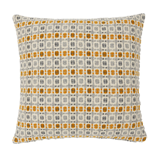 Burel Factory represented by 55° North Cushion, Vintage Cushion Cover Yellow, Light Grey and Melange Grey 12/7